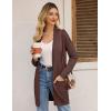 imageGRACE KARIN Womens Long Cardigan Sweater Open Front Classic Knitted Lightweight Sweater with PocketsCoffee