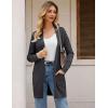 imageGRACE KARIN Womens Long Cardigan Sweater Open Front Classic Knitted Lightweight Sweater with PocketsDeep Grey
