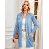 imageGRACE KARIN Womens Long Cardigan Sweater Open Front Classic Knitted Lightweight Sweater with PocketsLight Blue