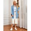 imageGRACE KARIN Womens Long Cardigan Sweater Open Front Classic Knitted Lightweight Sweater with PocketsLight Blue