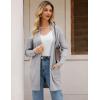 imageGRACE KARIN Womens Long Cardigan Sweater Open Front Classic Knitted Lightweight Sweater with PocketsLight Grey