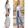 imageGRACE KARIN Womens Long Cardigan Sweater Open Front Classic Knitted Lightweight Sweater with PocketsLight Grey