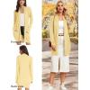 imageGRACE KARIN Womens Long Cardigan Sweater Open Front Classic Knitted Lightweight Sweater with PocketsLight Yellow