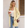imageGRACE KARIN Womens Long Cardigan Sweater Open Front Classic Knitted Lightweight Sweater with PocketsLight Yellow