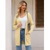 imageGRACE KARIN Womens Long Cardigan Sweater Open Front Classic Knitted Lightweight Sweater with PocketsLight Yellow