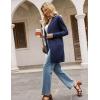 imageGRACE KARIN Womens Long Cardigan Sweater Open Front Classic Knitted Lightweight Sweater with PocketsNavy Blue