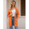 imageGRACE KARIN Womens Long Cardigan Sweater Open Front Classic Knitted Lightweight Sweater with PocketsOrange
