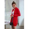 imageGRACE KARIN Womens Long Cardigan Sweater Open Front Classic Knitted Lightweight Sweater with PocketsRed