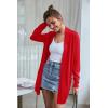 imageGRACE KARIN Womens Long Cardigan Sweater Open Front Classic Knitted Lightweight Sweater with PocketsRed