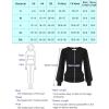 imageGRACE KARIN Womens Long Lantern Sleeve Crew Neck Crochet Top Hollow Out Fall Pullover SweaterCl0834 Black Long Sleeve