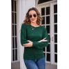 imageGRACE KARIN Womens Long Lantern Sleeve Crew Neck Crochet Top Hollow Out Fall Pullover SweaterCl0834 Green Long Sleeve