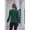 imageGRACE KARIN Womens Long Lantern Sleeve Crew Neck Crochet Top Hollow Out Fall Pullover SweaterCl0834 Green Long Sleeve
