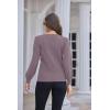 imageGRACE KARIN Womens Long Lantern Sleeve Crew Neck Crochet Top Hollow Out Fall Pullover SweaterCl0834 Purple Long Sleeve