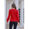 imageGRACE KARIN Womens Long Lantern Sleeve Crew Neck Crochet Top Hollow Out Fall Pullover SweaterCl0834 Red Long Sleeve