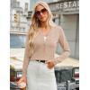 imageGRACE KARIN Womens Long Sleeve Button Down Sweater Classic VNeck Knit CardiganDeep Apricot