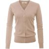 imageGRACE KARIN Womens Long Sleeve Button Down Sweater Classic VNeck Knit CardiganDeep Apricot