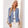 imageGRACE KARIN Womens Long Sleeve Button Down Sweater Classic VNeck Knit CardiganGray Blue