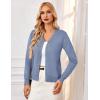 imageGRACE KARIN Womens Long Sleeve Button Down Sweater Classic VNeck Knit CardiganGray Blue