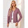 imageGRACE KARIN Womens Long Sleeve Button Down Sweater Classic VNeck Knit CardiganGray Pink