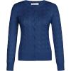 imageGRACE KARIN Womens Long Sleeve Button Up Cable Knit Cardigan Lightweight 2025 Crewneck Button Down Sweaters for WomenDenim Blue