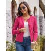 imageGRACE KARIN Womens Long Sleeve Button Up Cable Knit Cardigan Lightweight 2025 Crewneck Button Down Sweaters for WomenHot Pink