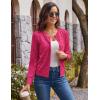 imageGRACE KARIN Womens Long Sleeve Button Up Cable Knit Cardigan Lightweight 2025 Crewneck Button Down Sweaters for WomenHot Pink