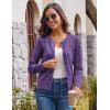imageGRACE KARIN Womens Long Sleeve Button Up Cable Knit Cardigan Lightweight 2025 Crewneck Button Down Sweaters for WomenMidpurple