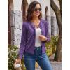 imageGRACE KARIN Womens Long Sleeve Button Up Cable Knit Cardigan Lightweight 2025 Crewneck Button Down Sweaters for WomenMidpurple