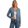 imageGRACE KARIN Womens Long Sleeve Knitted Cardigan Sweaters Crew Neck Button Up Fuzzy Flower Sweaters Fall OutfitsGray Blue