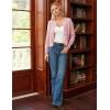 imageGRACE KARIN Womens Long Sleeve Knitted Cardigan Sweaters Crew Neck Button Up Fuzzy Flower Sweaters Fall OutfitsPink