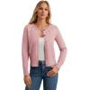 imageGRACE KARIN Womens Long Sleeve Knitted Cardigan Sweaters Crew Neck Button Up Fuzzy Flower Sweaters Fall OutfitsPink