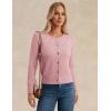 imageGRACE KARIN Womens Long Sleeve Knitted Cardigan Sweaters Crew Neck Button Up Fuzzy Flower Sweaters Fall OutfitsPink