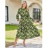 imageGRACE KARIN Womens Long Sleeve Maxi Dress Fall 2025 Chiffon Flowy Wedding Guest Dresses Floral Tiered Dress with PocketsGreen and White Floral