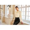 imageGRACE KARIN Womens Long Sleeve Satin BlouseMock Neck Work Silk ShirtsDressy Tops for Business Casual OfficeApricot