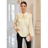 imageGRACE KARIN Womens Long Sleeve Satin BlouseMock Neck Work Silk ShirtsDressy Tops for Business Casual OfficeApricot