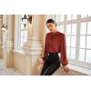 imageGRACE KARIN Womens Long Sleeve Satin BlouseMock Neck Work Silk ShirtsDressy Tops for Business Casual OfficeBrick Red