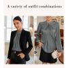 imageGRACE KARIN Womens Long Sleeve Satin BlouseMock Neck Work Silk ShirtsDressy Tops for Business Casual OfficeDark Gray