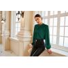 imageGRACE KARIN Womens Long Sleeve Satin BlouseMock Neck Work Silk ShirtsDressy Tops for Business Casual OfficeDark Green