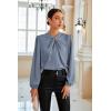 imageGRACE KARIN Womens Long Sleeve Satin BlouseMock Neck Work Silk ShirtsDressy Tops for Business Casual OfficeGray