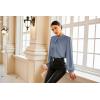 imageGRACE KARIN Womens Long Sleeve Satin BlouseMock Neck Work Silk ShirtsDressy Tops for Business Casual OfficeGray