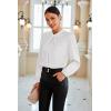 imageGRACE KARIN Womens Long Sleeve Satin BlouseMock Neck Work Silk ShirtsDressy Tops for Business Casual OfficeIvory