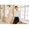 imageGRACE KARIN Womens Long Sleeve Satin BlouseMock Neck Work Silk ShirtsDressy Tops for Business Casual OfficeIvory