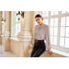 imageGRACE KARIN Womens Long Sleeve Satin BlouseMock Neck Work Silk ShirtsDressy Tops for Business Casual OfficeKhaki