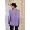 imageGRACE KARIN Womens Long Sleeve Satin BlouseMock Neck Work Silk ShirtsDressy Tops for Business Casual OfficeLight Purple