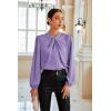 imageGRACE KARIN Womens Long Sleeve Satin BlouseMock Neck Work Silk ShirtsDressy Tops for Business Casual OfficeLight Purple