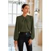 imageGRACE KARIN Womens Long Sleeve Satin BlouseMock Neck Work Silk ShirtsDressy Tops for Business Casual OfficeOlive Green