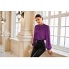 imageGRACE KARIN Womens Long Sleeve Satin BlouseMock Neck Work Silk ShirtsDressy Tops for Business Casual OfficePurple