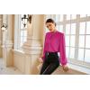 imageGRACE KARIN Womens Long Sleeve Satin BlouseMock Neck Work Silk ShirtsDressy Tops for Business Casual OfficeRose Red