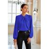 imageGRACE KARIN Womens Long Sleeve Satin BlouseMock Neck Work Silk ShirtsDressy Tops for Business Casual OfficeRoyal Blue