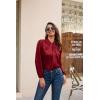 imageGRACE KARIN Womens Long Sleeve Satin BlouseMock Neck Work Silk ShirtsDressy Tops for Business Casual OfficeWine Red